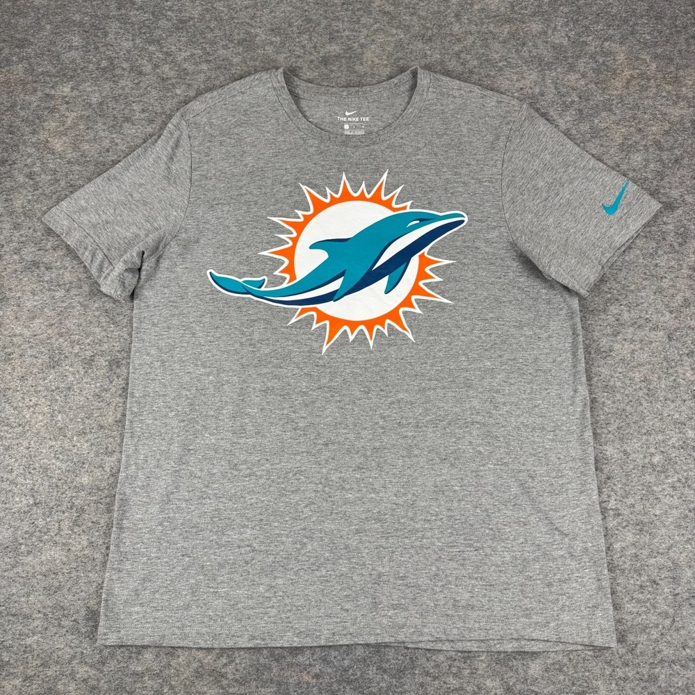 Nike Miami Dolphins T-Shirt Tee NFL Gray Mens Large L
